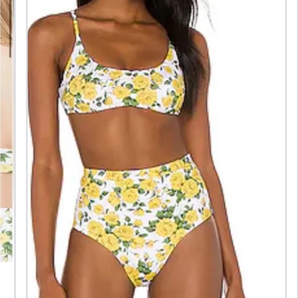 Onia Yellow Floral High-Rise Bikini Set